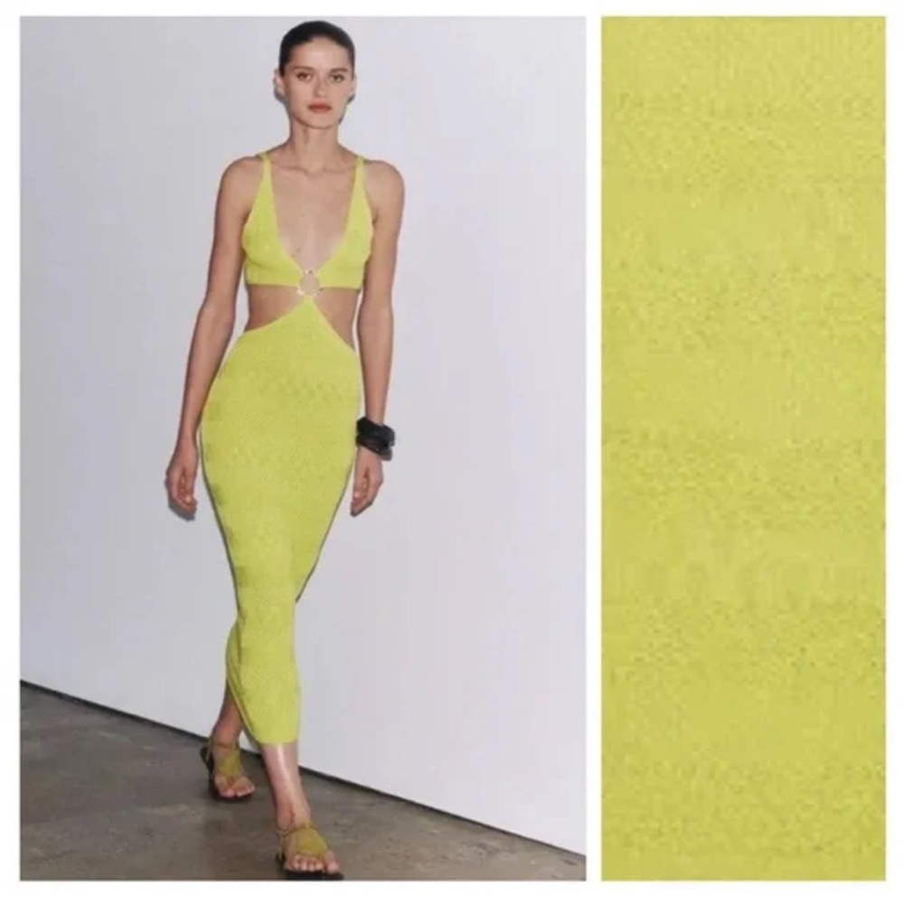 Vibrant Yellow/Green ZaraCutout Dress